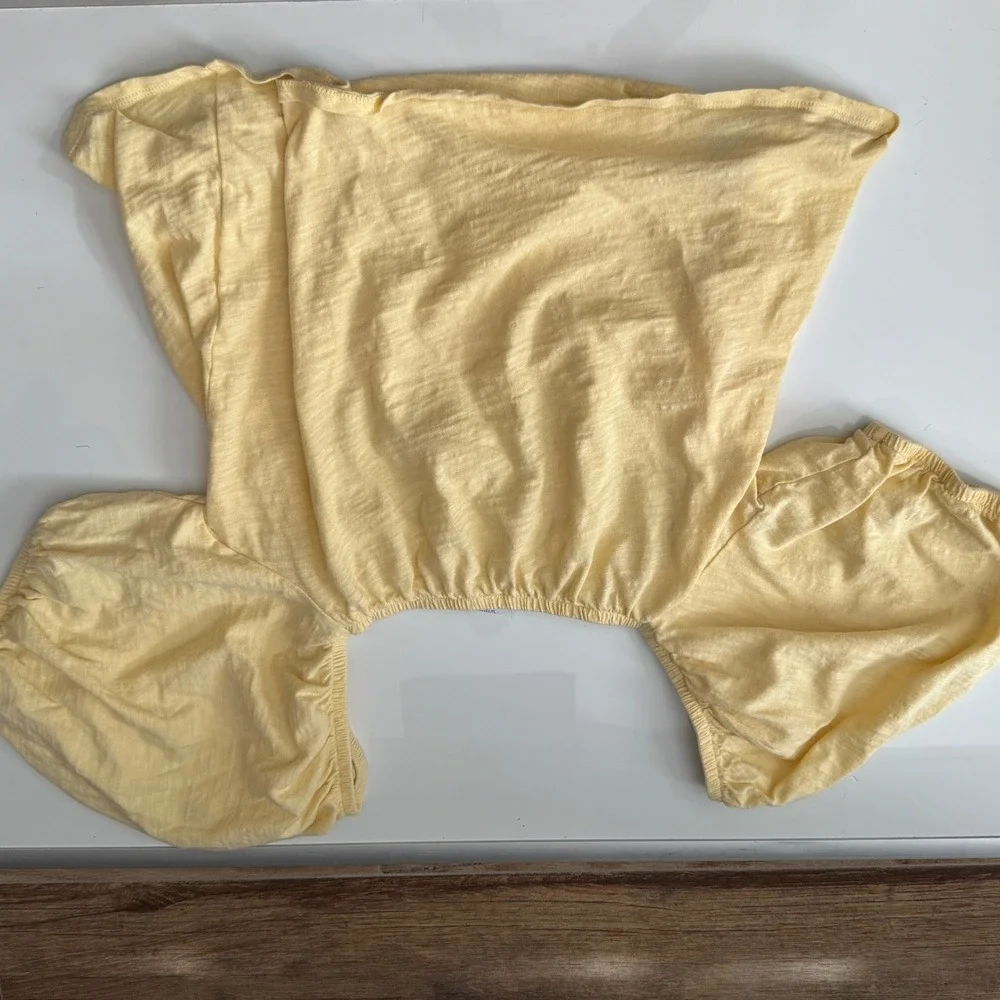 Old‎ Navy Yellow Puff Sleeve Square Neck Top Size Large